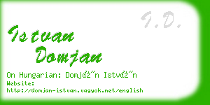 istvan domjan business card